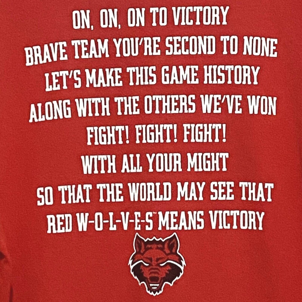 Arkansas State Red Wolves Victory Song T-Shirt L College Sports Football Varsity
